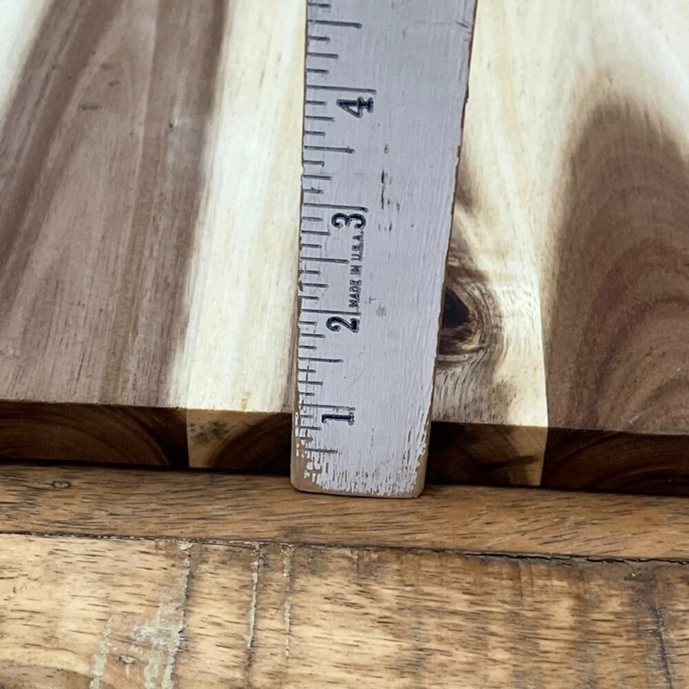14" Cutting Board Acacia Wood natural Grain w/ Juice Groove - Picture 4 of 7